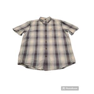 Mens Carhartt button down short sleeve shirt SZ L